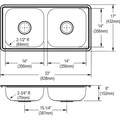 Kitchen Sinks | Elkay D23317 Dayton Top Mount 33 in. x 17 in. Equal Double Bowl Sink - Stainless Steel image number 3