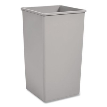 Rubbermaid Commercial 50 gal. Plastic Untouchable Square Waste Receptacle - Gray