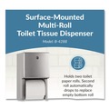 Cleaning & Janitorial Supplies | Bobrick B-4288 ConturaSeries 6.08 in. x 5.94 in. x 11 in. Two-Roll Tissue Dispenser - Stainless Steel image number 1