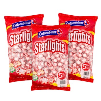 Colombina 810128791816 5 lb. Peppermint Starlight Mints (3/Carton)