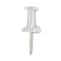 Office Jansan | Universal UNV31306 3/8 in. Plastic Push Pins - Clear (400/Pack) image number 1