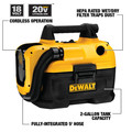 Wet / Dry Vacuums | Dewalt DCV580H 20V MAX Brushed Lithium-Ion Cordless Wet/Dry Vacuum (Tool Only) image number 7