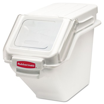 FOOD TRAYS CONTAINERS LIDS | Rubbermaid Commercial FG9G5700WHT ProSave 5.4-Gallon Plastic Shelf Ingredient Bin - White