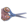 Office Jansan | Westcott 15917 8 in. Long 3.5 in. Cut Length Left Handed Titanium Bonded Scissors - Straight Gray/Yellow Handle image number 2