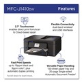 Office Electronics & Batteries | Brother MFCJ1410DW MFCJ1410DW Work Smart 1410 Copy/Print/Scan Wireless Color Inkjet AIO Printer image number 3