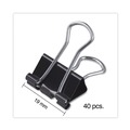 Office Jansan | Universal UNV11140 Binder Clips with Storage Tub - Small, Black/Silver (40/Pack) image number 2