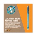 Pens | BIC BPRR11BK ReVolution Ocean Bound Medium 1 millimeter Retractable Ballpoint Pen - Black Ink/Translucent Blue Barrel (1-Dozen) image number 6