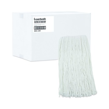 Boardwalk 20 oz. Rayon Premium Cut-End Wet Mop Heads - White (12/Carton)