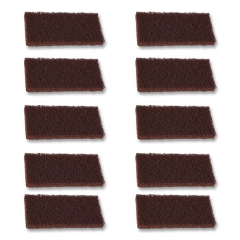 Boardwalk 7100359808 4.62 in. x 10 in. Heavy-Duty Utility Pad - Brown (10/Carton)
