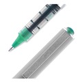 Pens | uni-ball 60386 Fine 0.7 mm VISION Stick Roller Ball Pen - Green Ink, Silver/Green/Clear Barrel (1-Dozen) image number 4