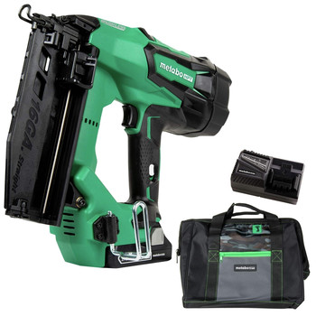 POWER TOOLS | Factory Reconditioned Metabo HPT 18V Brushless Lithium-Ion 16 Gauge Cordless Straight Brad Nailer Kit (3 Ah)