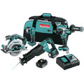 Combo Kits | Makita XT454T 18V LXT Brushless Lithium-Ion Cordless 4-Tool Combo Kit with 2 Batteries (5 Ah) image number 0