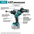 Makita XT288G 18V LXT Brushless Lithium-Ion 1/2 in. Cordless Hammer Driver Drill and 4 Speed Impact Driver with 2 Batteries (6 Ah) image number 24