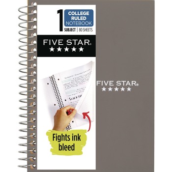 Five Star 7 x 5.5 Sheets (80) Wirebound Notebook - Randomly Assorted Cover Color