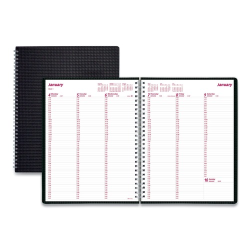 Calendars & Planners | Brownline CB950V.BLK 11 x 8.5 DuraFlex 12-Month (Jan-Dec 2025) Weekly Planner - Black Cover image number 0