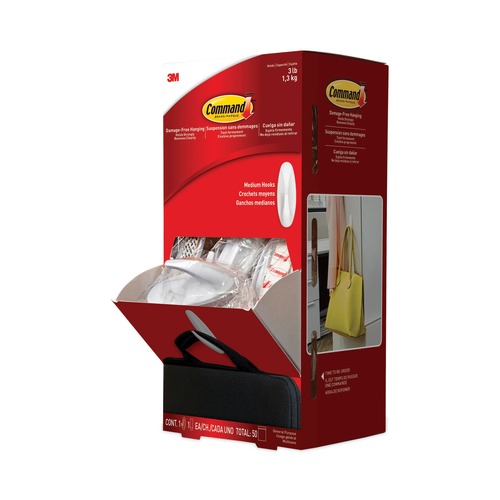 Office Jansan | Command 17081CABPK-NA General Purpose Hooks and Strips with 3-lb. Capacity - White (50/Carton) image number 0