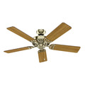 Ceiling Fans | Hunter 53066 52 in. Studio Series Bright Brass Finish Ceiling Fan with Light image number 3