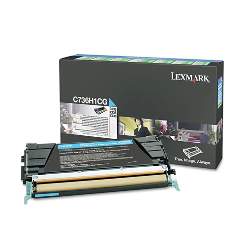 Ink & Toner | Lexmark C736H1CG C736H1CG 10,000 Page-Yield Return Program High-Yield Toner - Cyan image number 0