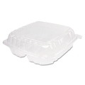Food Trays, Containers, and Lids | Dart C95PST3 3-Compartment 9.4 in. x 8.9 in. x 3 in. Hinged-Lid Plastic Containers with ClearSeal (100/Bag, 2 Bags/Carton) image number 0