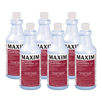 Maxim 32 oz. Bottle Safe-to-Ship AFBC Acid-Free Restroom Cleaner - Fresh Scent (6/Carton)