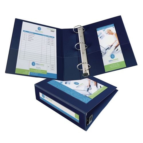 Office Jansan | Avery 68038 11 in. x 8.5 in. 3 in. Capacity 3 Rings Framed View Heavy-Duty Binders - Navy Blue image number 0