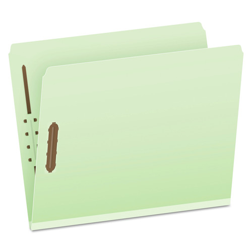 Pendaflex Straight Tabs 2 in. Expansion 2 Fasteners Letter Size Heavy-Duty Pressboard Folders with Embossed Fasteners - Green (25/Box)