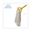 Mops | Boardwalk BWK424RCT 24 oz. Rayon Pro Loop Web/Tailband Wet Mop Head - White (12/Carton) image number 5