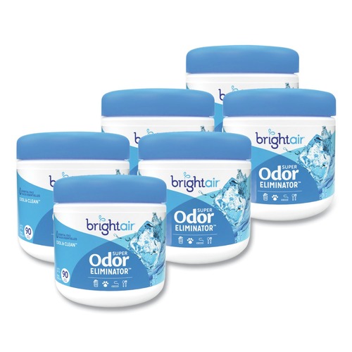 Cleaning & Janitorial Supplies | BRIGHT Air BRI 900090 14 oz. Jar Super Odor Eliminator - Blue, Cool and Clean (6/Carton) image number 0