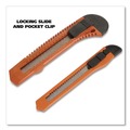 Office Jansan | Great Neck 2SBK 9 mm/18 mm Knife Snap-Off Utility Knife Set - Orange/Black image number 3