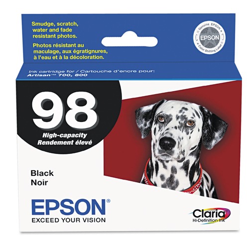 Ink & Toner | Epson T098120-S T098120-S (98) 450 Page-Yield Claria High Yield Ink - Black image number 0
