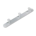 Office Jansan | Safco 4201 18 in. x 2-3/4 in. x 2 in. Three Hooks Metal Nail Head Wall Coat Rack - Satin Aluminum image number 1