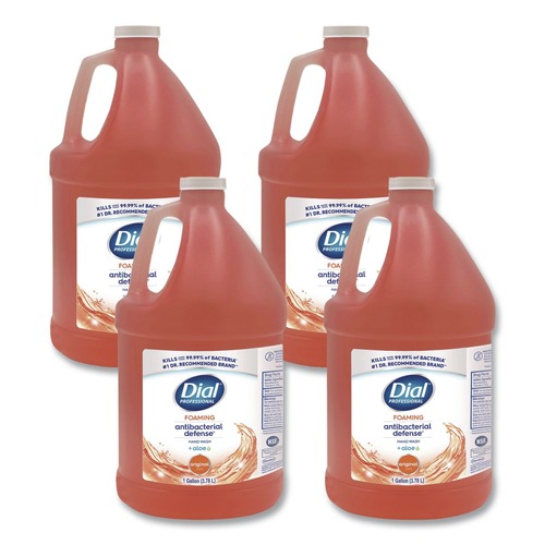 Cleaning & Janitorial Supplies | Dial Professional 17000 35452 1 gal. Plus Aloe Antibacterial Foaming Hand Wash Refill - Original Scent (4/Carton) image number 0