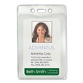 Office Jansan | Advantus 75419 2.63 in. x 4.38 in. Holder 2.38 in. x 4.25 in. Insert Prepunched for Chain/Clip Vertical Security ID Badge Holders - Clear (50/Box) image number 1