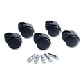 Just Launched | Master Caster 23618 Deluxe Futura 120 lbs. Capacity B and K Stem Nylon Casters - Black/Silver (5/Set) image number 0