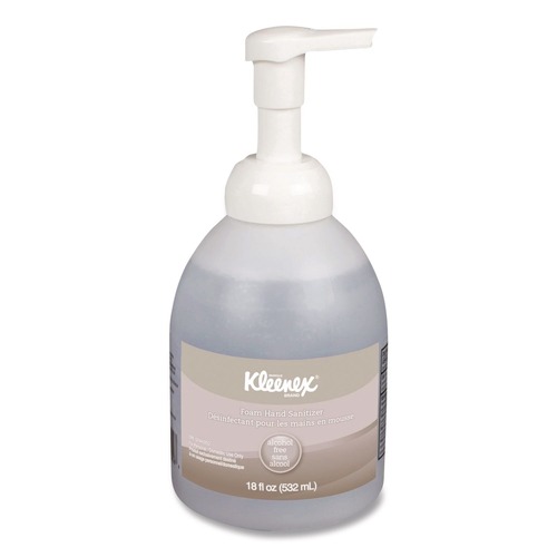 Cleaning & Janitorial Supplies | Kleenex 45827 18 oz. Pump Bottle Alcohol-Free Foam Hand Sanitizer - Fragrance-Free image number 0