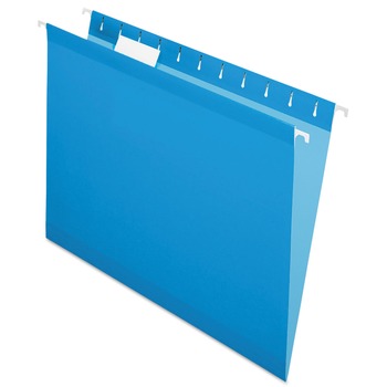 Pendaflex 04152 1/5 BLU 1/5 Cut Tab Colored Reinforced Hanging File Folders - Letter Size, Blue (25/Box)