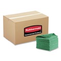 Cleaning Cloths | Rubbermaid Commercial 1820578 12 in. x 12 in. Microfiber Cleaning Cloths - Green (24/Pack) image number 0