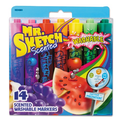 Markers | Mr. Sketch 1924061A Broad Chisel Tip Washable Markers - Assorted Colors (1-Set) image number 0