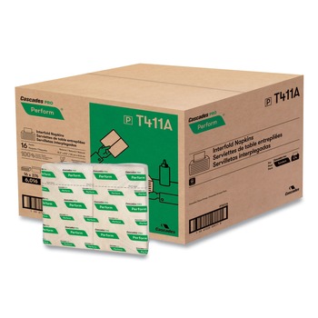 Cascades PRO 6.5 in. x 4.25 in. 1-Ply Perform Interfold Napkins - Natural (6016/Carton)