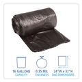 Trash Bags | Boardwalk H4832RKKR01 24 in. x 32 in. 16 gal. 0.35 mil. Low-Density Waste Can Liners - Black (500/Carton) image number 2