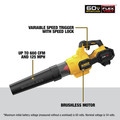 Handheld Blowers | Dewalt DCBL772X1 60V MAX FLEXVOLT 3 Ah Brushless Handheld Axial Blower Kit image number 5