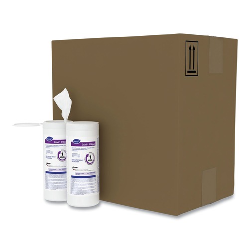 Disinfectants | Diversey Care 100850922 Oxivir 7 in. x 8 in. 1-Ply 1 Wipes (60/Canister, 12 Canisters/Carton) image number 0