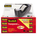 Tapes & Adhesives | Scotch 600K-C60 0.75 in. x 83.33 ft. 1 in. Core Tape Value Pack with Black Dispenser - Transparent (12/Pack) image number 2