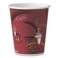 Cutlery | SOLO 370SI-0041 10 oz. Paper Hot Drink Cups in Bistro Design - Maroon (1000/Carton) image number 0