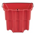 Mop Buckets | Rubbermaid Commercial 2064907 WaveBrake 2.0 18 Quart Plastic Dirty Water Bucket - Red image number 3