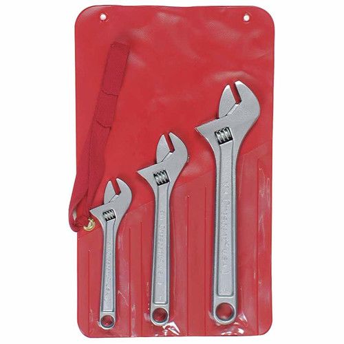 Wrenches | Crescent AC3 3-Piece Adjustable Wrench Set 6 in., 8 in. & 10 in. with Tool Roll image number 0