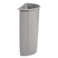 Trash & Waste Bins | Rubbermaid Commercial FG352000GRAY 21 Gallon Plastic Half-Round Untouchable Waste Container - Gray image number 1