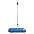 Mops | Gritt Commercial GRI17424T 24 in. x 5 in. 72 in. Silver Aluminum Handle Microfiber Dust Mop Set with Telescopic Handle - Blue (1-Kit) image number 0