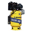 Stationary Air Compressors | EMAX ESP07V120V3 7.5 HP 120 Gallon 2-Stage 3-Phase Industrial V4 Pressure Lubricated Solid Cast Iron Pump 31 CFM @ 100 PSI Patented Plus SILENT Air Compressor image number 0