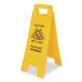Office Jansan | Boardwalk 3690904 10 in. x 2 in. x 26 in. 2-Sided Site Safety Wet Floor Caution Sign - Yellow image number 0